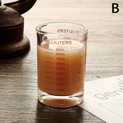 90/120ml Heat-resistant Glass Measuring Cup Milk Jigger Glass Ounce Cup With Handle For Espresso Coffee Brarista Accossories
