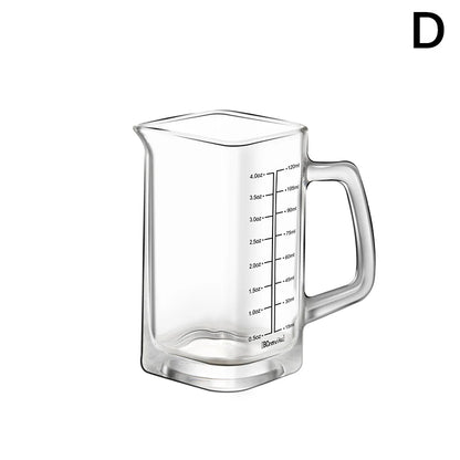 90/120ml Heat-resistant Glass Measuring Cup Milk Jigger Glass Ounce Cup With Handle For Espresso Coffee Brarista Accossories
