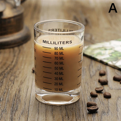 90/120ml Heat-resistant Glass Measuring Cup Milk Jigger Glass Ounce Cup With Handle For Espresso Coffee Brarista Accossories