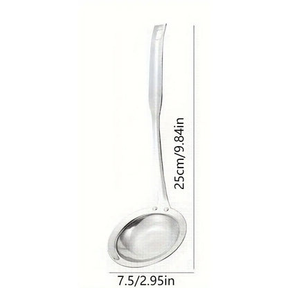 Deep Fine Mesh Strainer Skimmer304Stainless Steel Cooking Spoon,Oil Skimmer&Strainer with Heat Resistant Handle,Dishwasher Safe