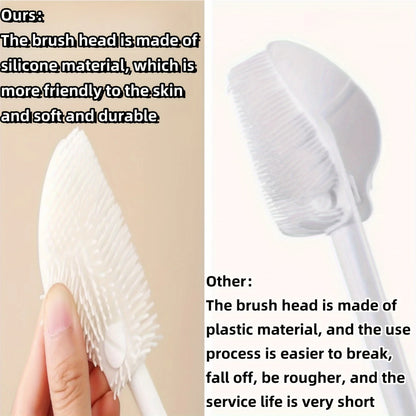 Foldable 360 degree comprehensive cleaning silicone brush with long handle design, reusable for bottles and cups
