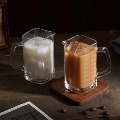 90/120ml Heat-resistant Glass Measuring Cup Milk Jigger Glass Ounce Cup With Handle For Espresso Coffee Brarista Accossories