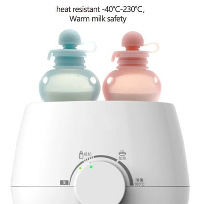 BPA Free Silicone Baby Food Pouch Reusable Refillable Milk Storage Bag Convenient Leak-proof Squeeze Baby Food Pouches Container