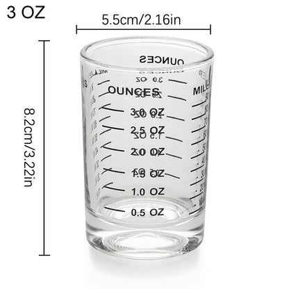 90/120ml Heat-resistant Glass Measuring Cup Milk Jigger Glass Ounce Cup With Handle For Espresso Coffee Brarista Accossories