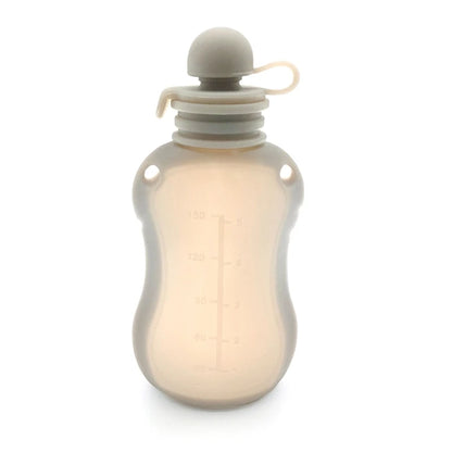 BPA Free Silicone Baby Food Pouch Reusable Refillable Milk Storage Bag Convenient Leak-proof Squeeze Baby Food Pouches Container