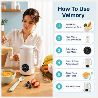 Velmory 8-in-1 Baby Food & Drink Maker